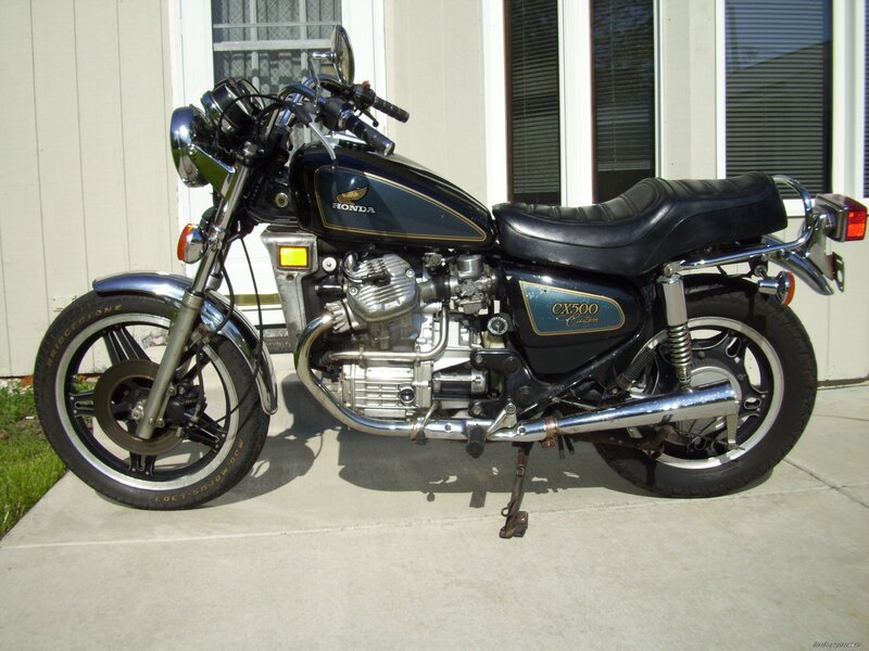 Black Honda CX500 Motorcycle — Neutral, Afternoon