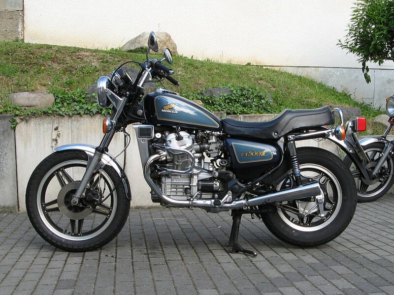 Black Honda CX500C Motorcycle