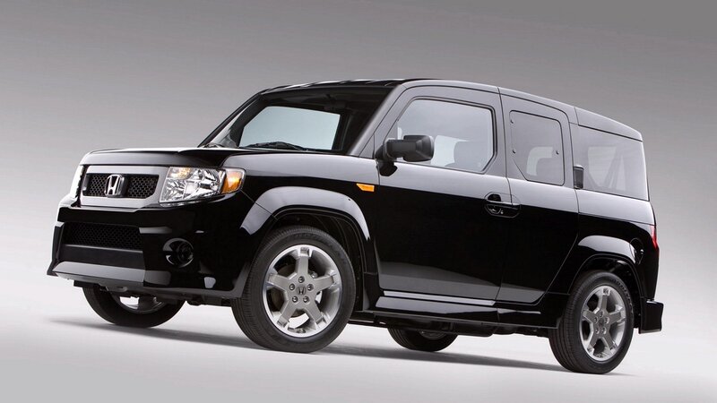 Black Honda Element — Neutral, Photograph, Car, Wheels, Side Mirror