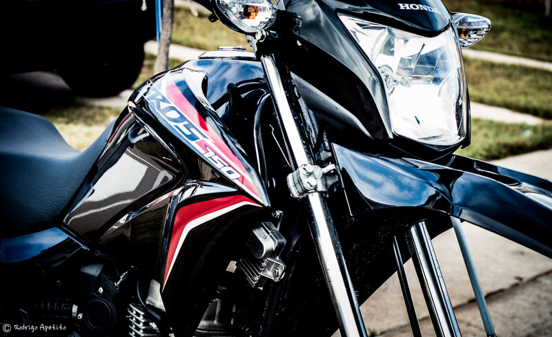 Black Honda Motorcycle — Dramatic, Afternoon