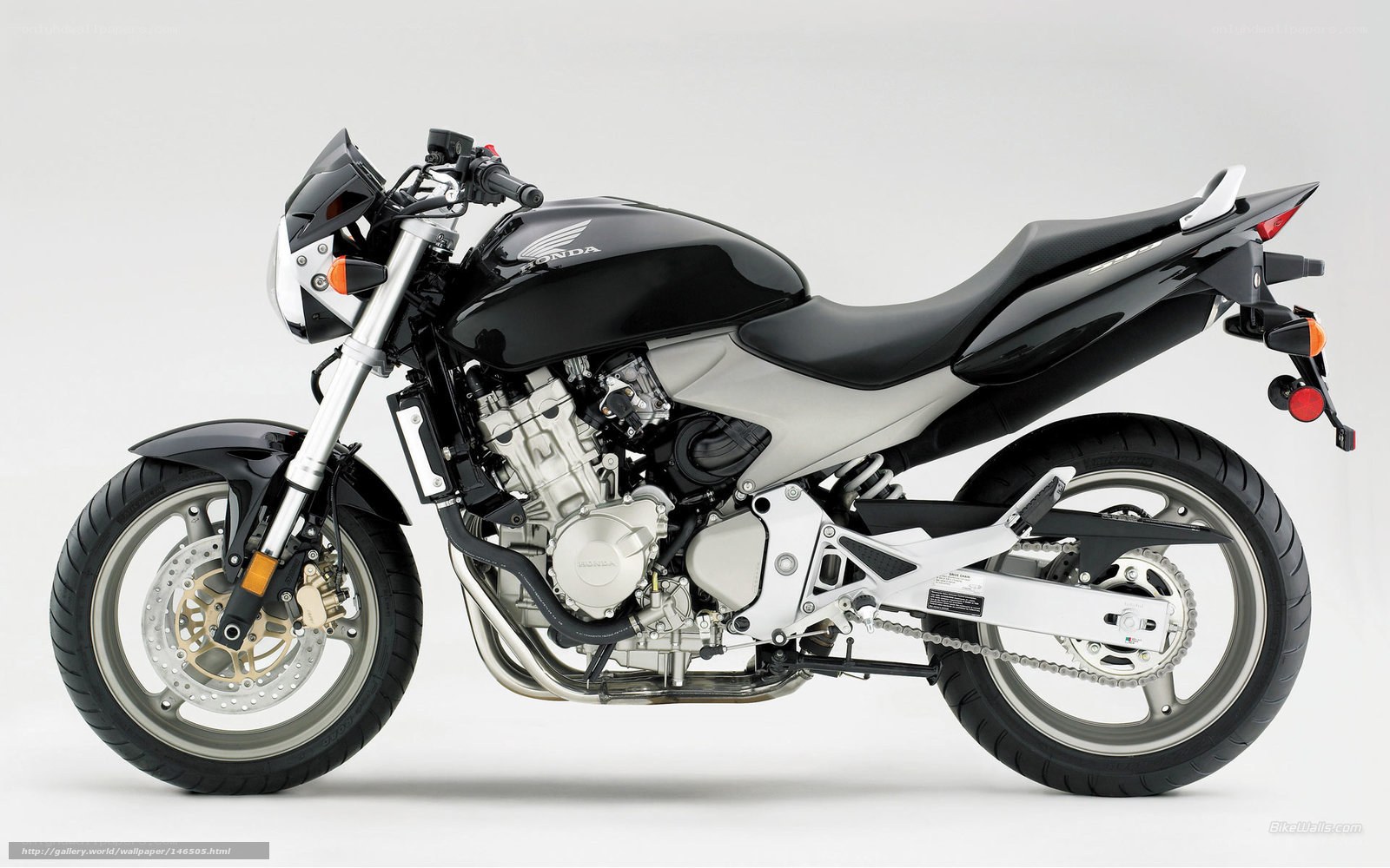 Black Honda motorcycle side view