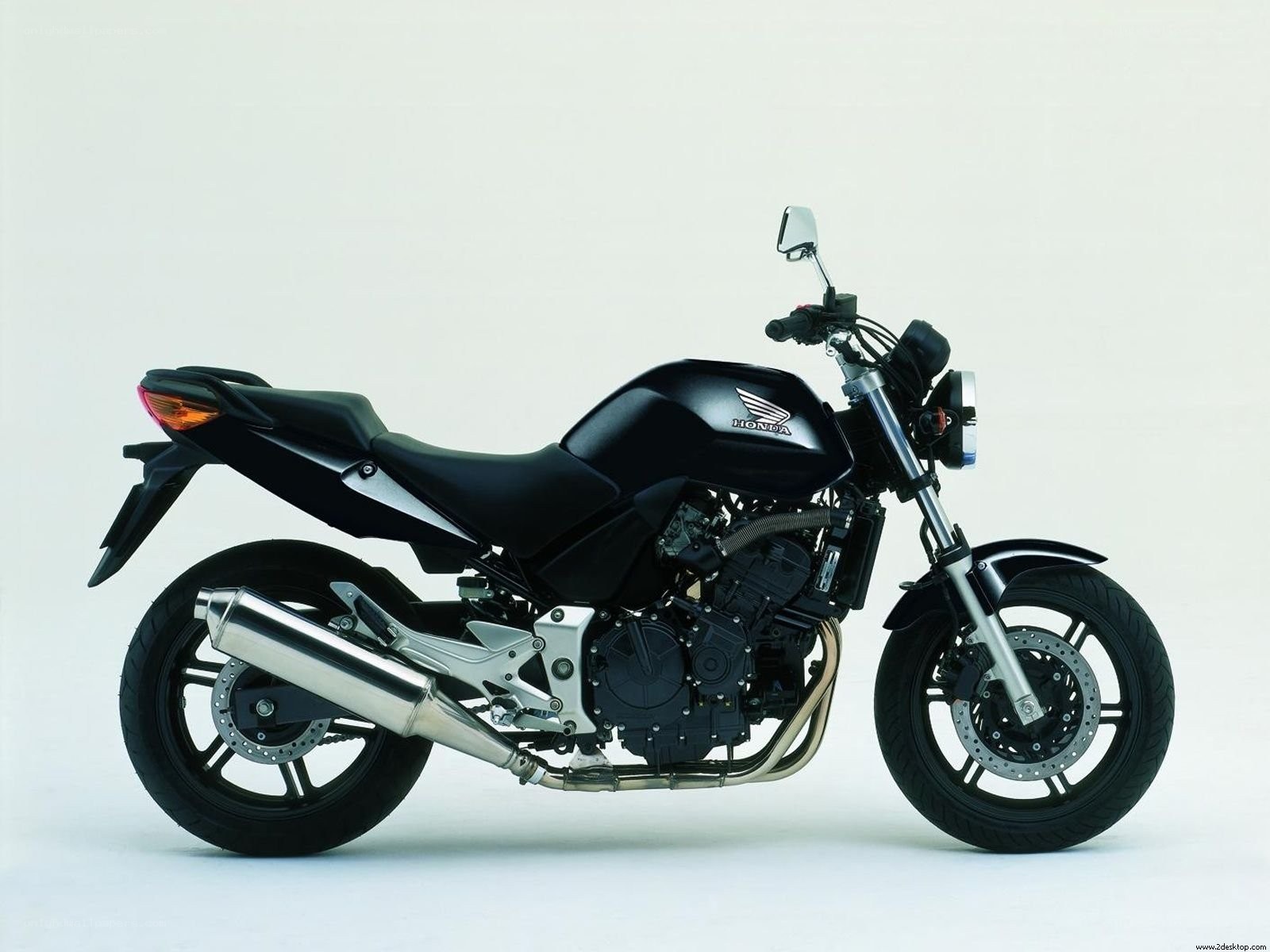 Black Honda motorcycle side view