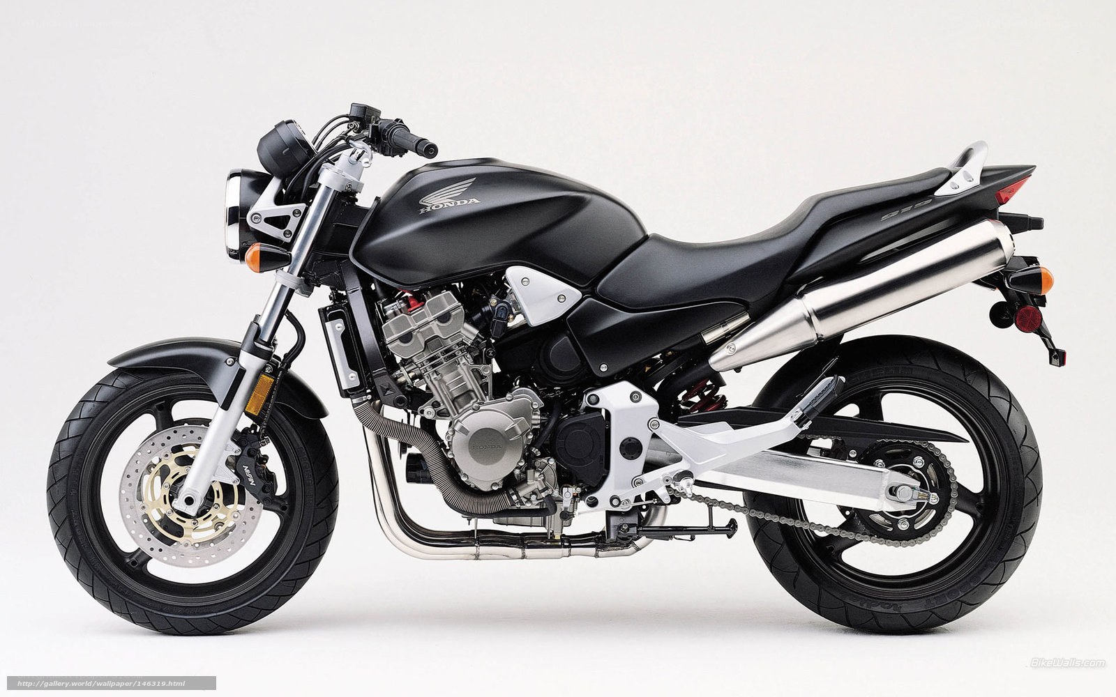 Black Honda motorcycle side view