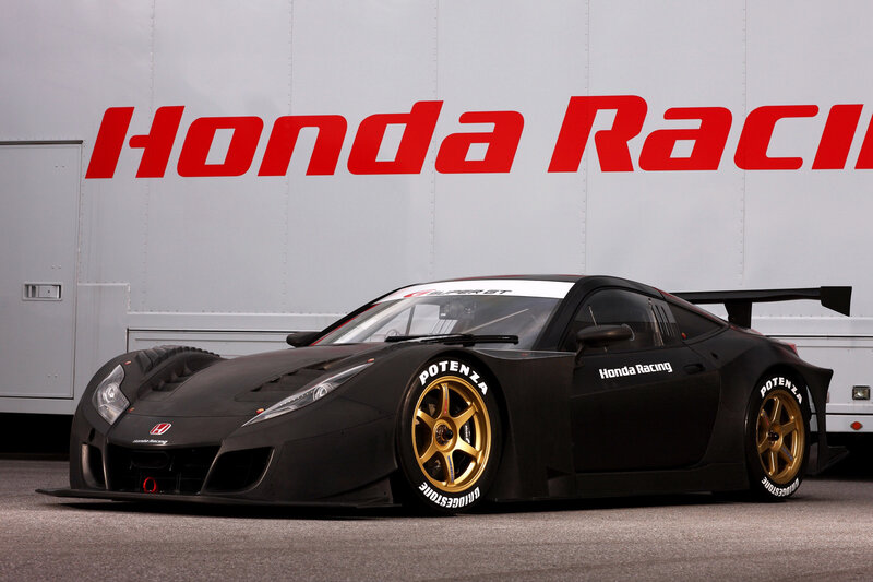 Black Honda race car