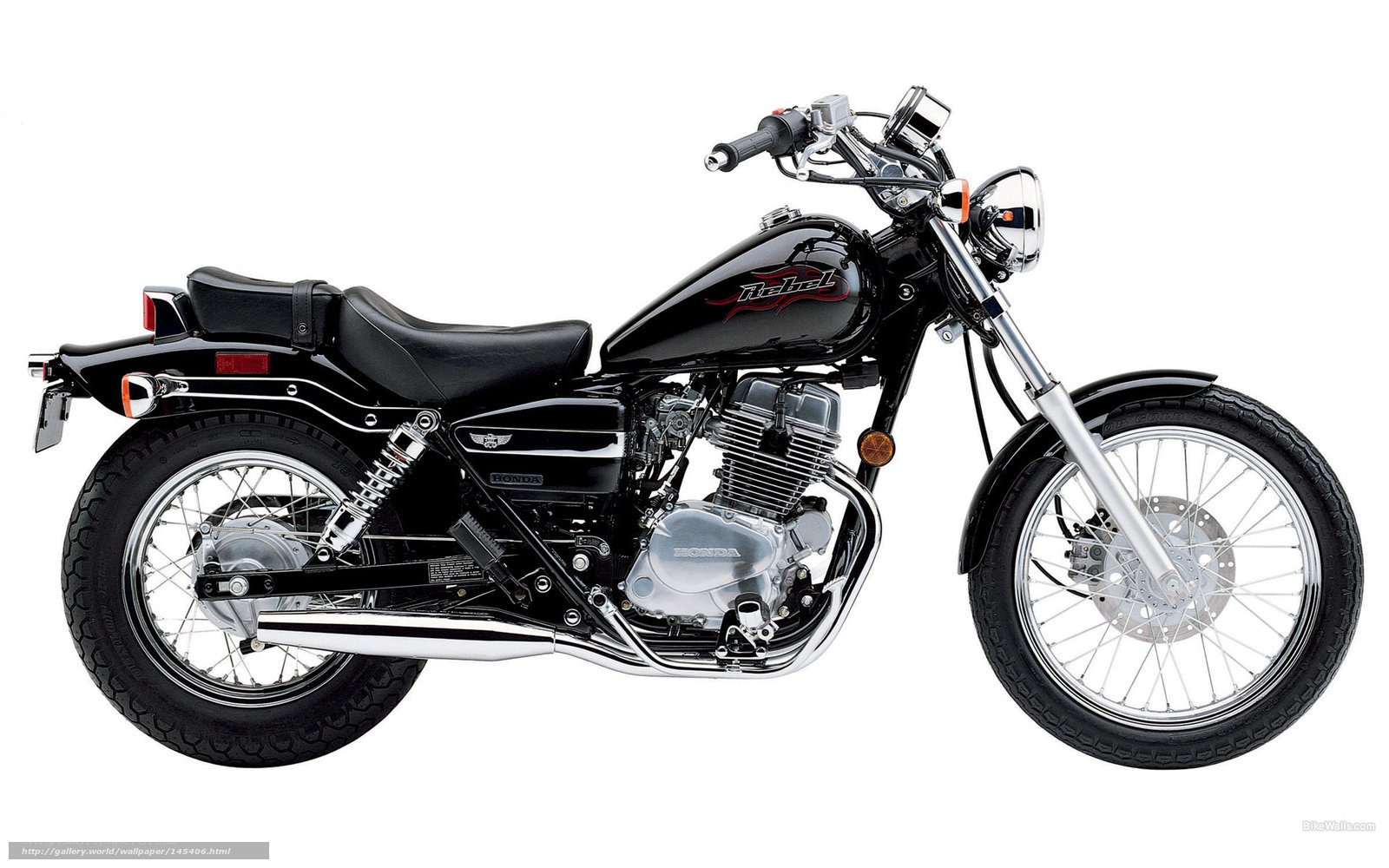 Black Honda Rebel motorcycle