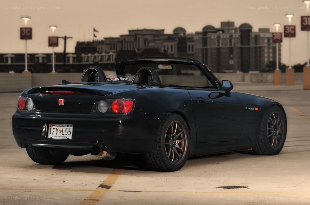 Black Honda S2000 convertible
