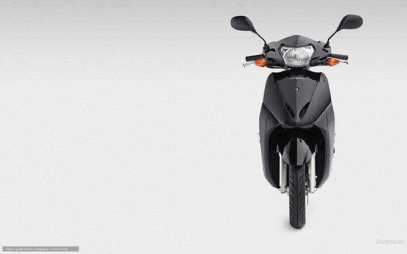 Black Honda scooter front view