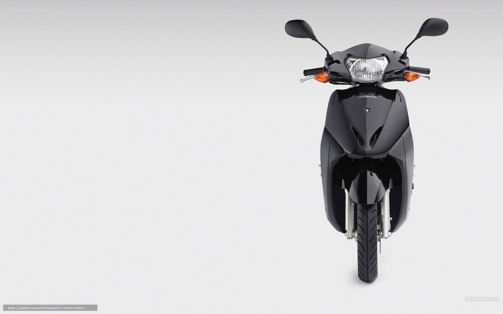 Black Honda scooter front view