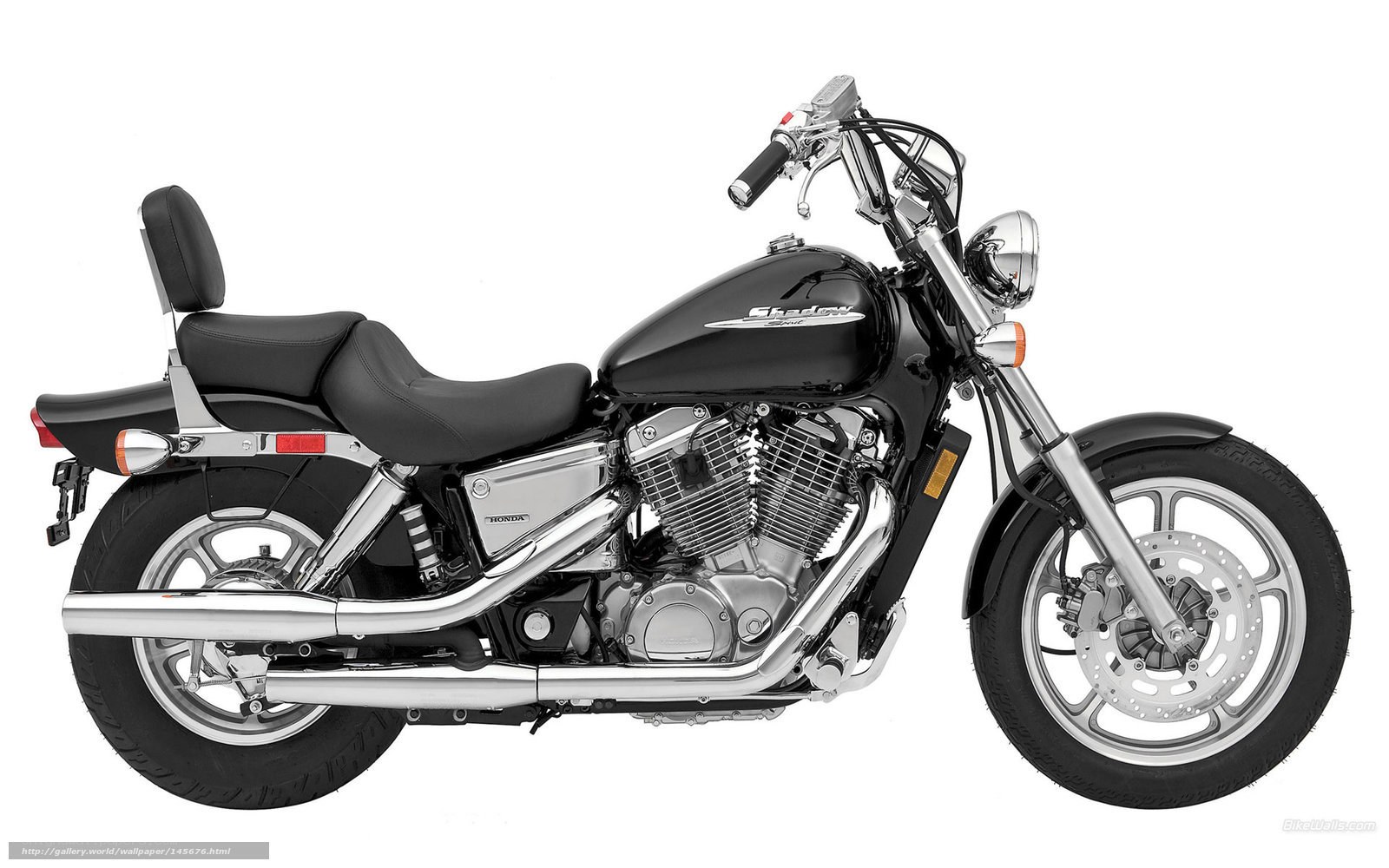black Honda Shadow motorcycle