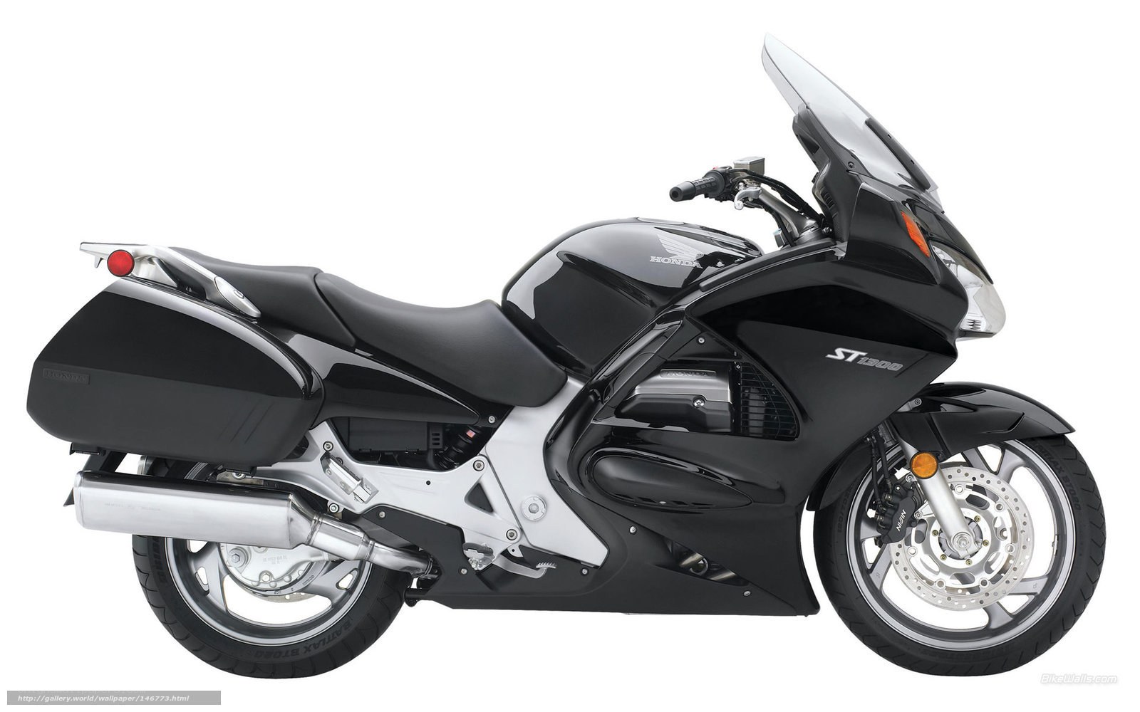 black honda st1300 motorcycle