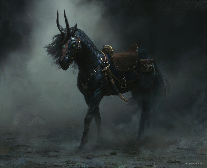Black Horned Horse