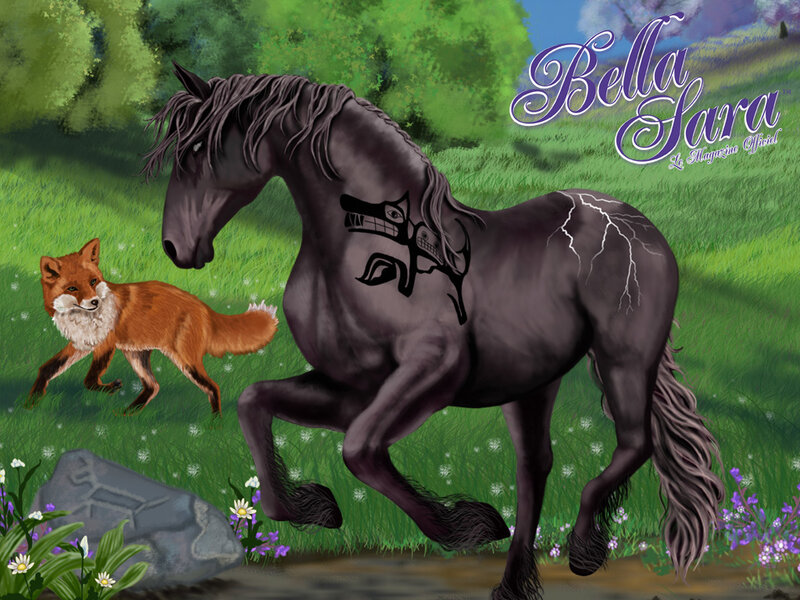 Black Horse and Fox