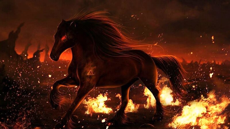 Black Horse in Flames