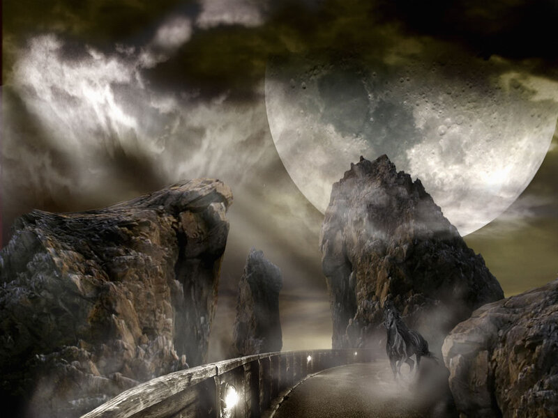 Black Horse on Bridge