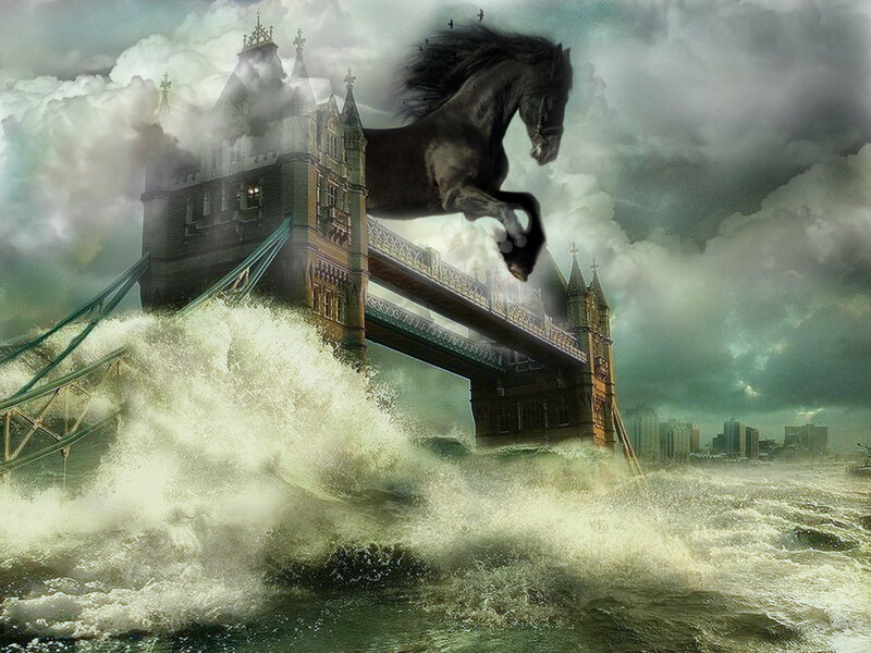 Black Horse over Bridge