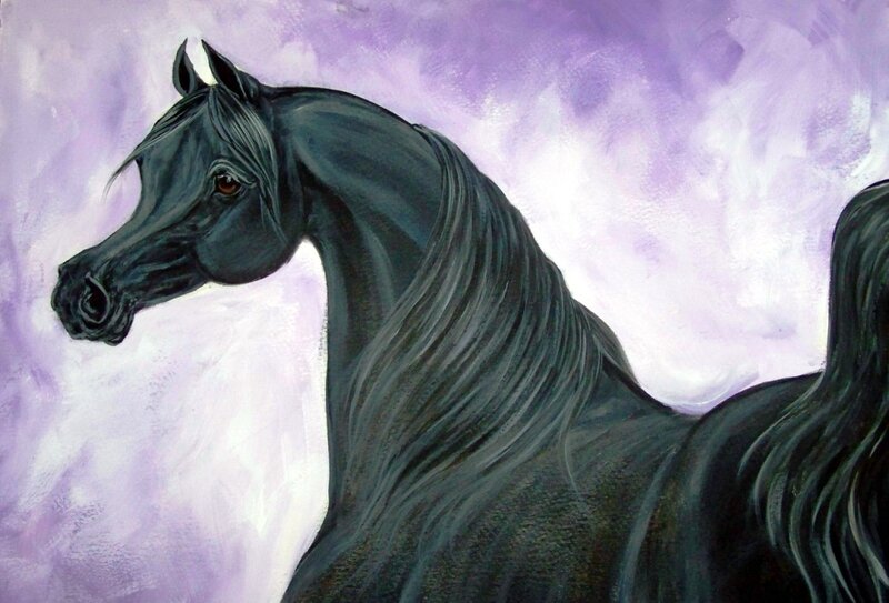 Black Horse Portrait — Dramatic