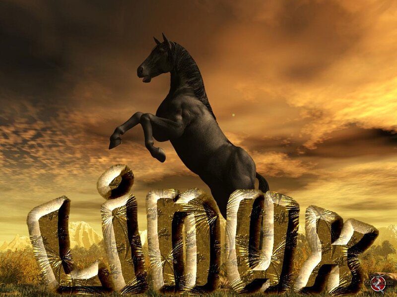 Black Horse Rearing — Brown, Dramatic, Sunset, Digital Art