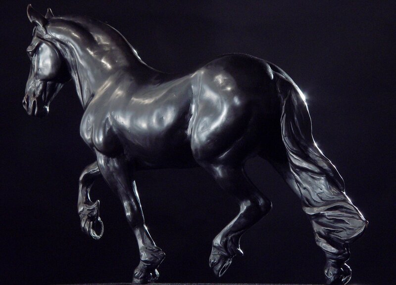 Black Horse Sculpture — Dramatic