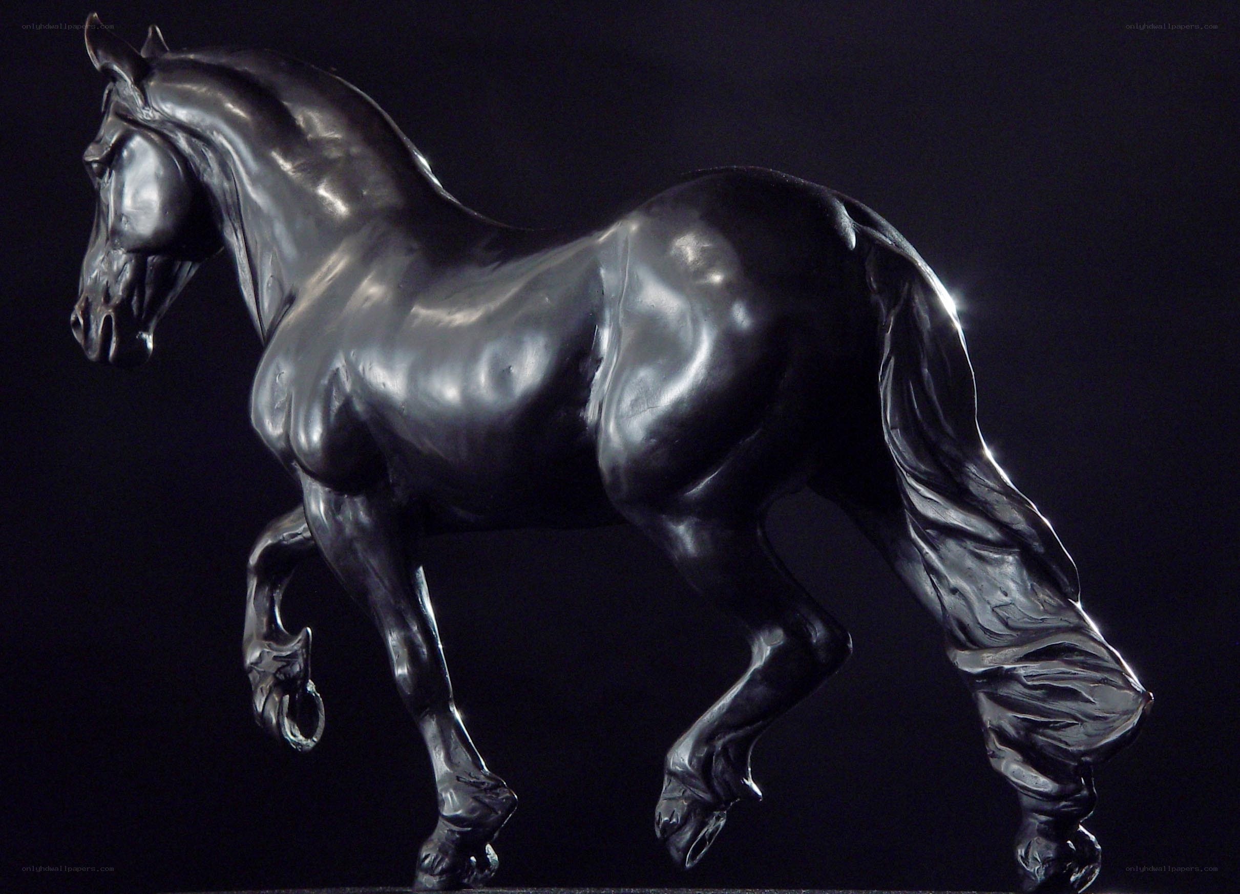 black horse sculpture