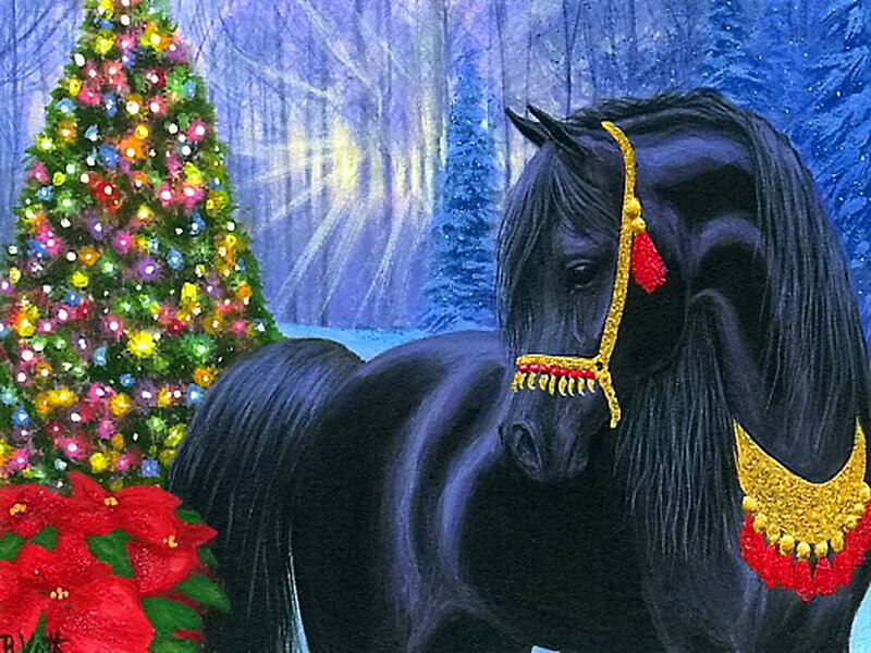 Black Horse with Ornaments
