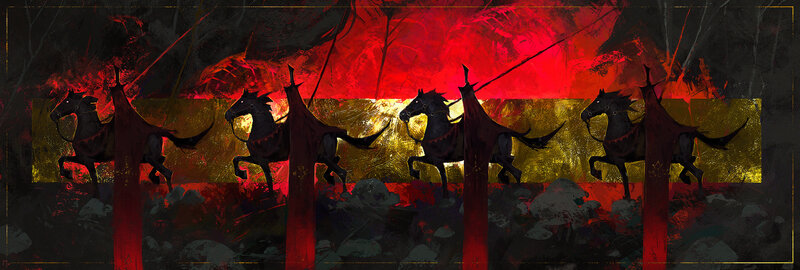 Black Horses Running — Red