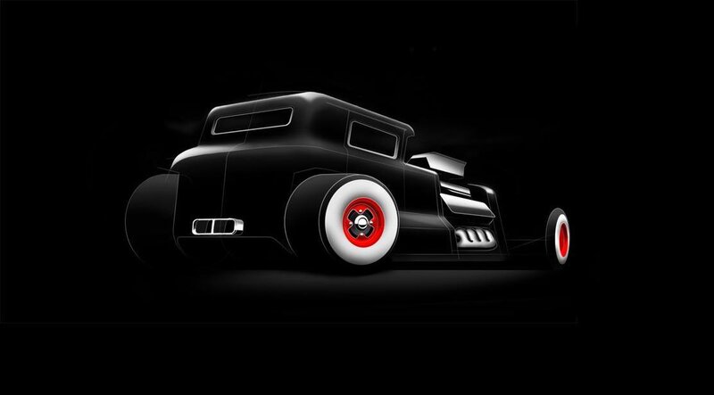 black hot rod car