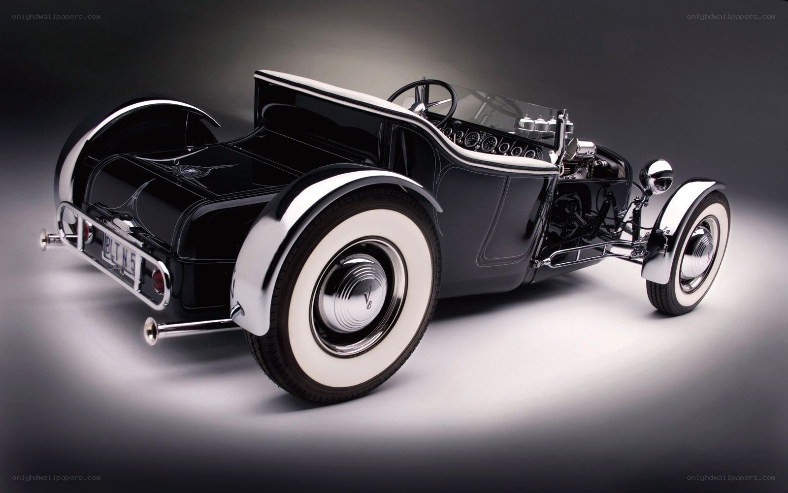 Black hot rod car