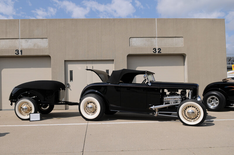 Black Hot Rod Car — Calm, Afternoon, Photograph, Car Trailer