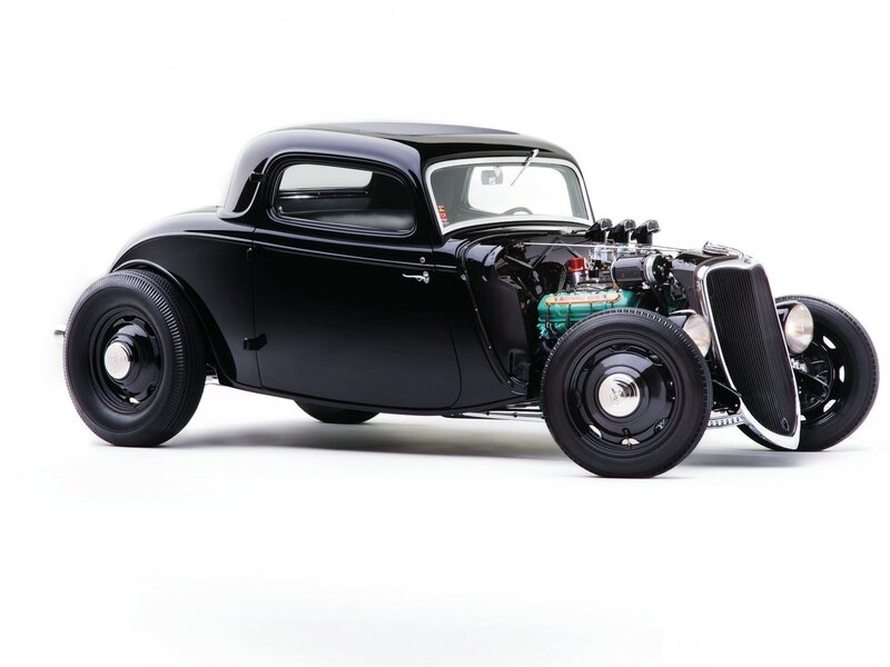 Black Hot Rod Car — Clean, Photograph, Engine, Grille