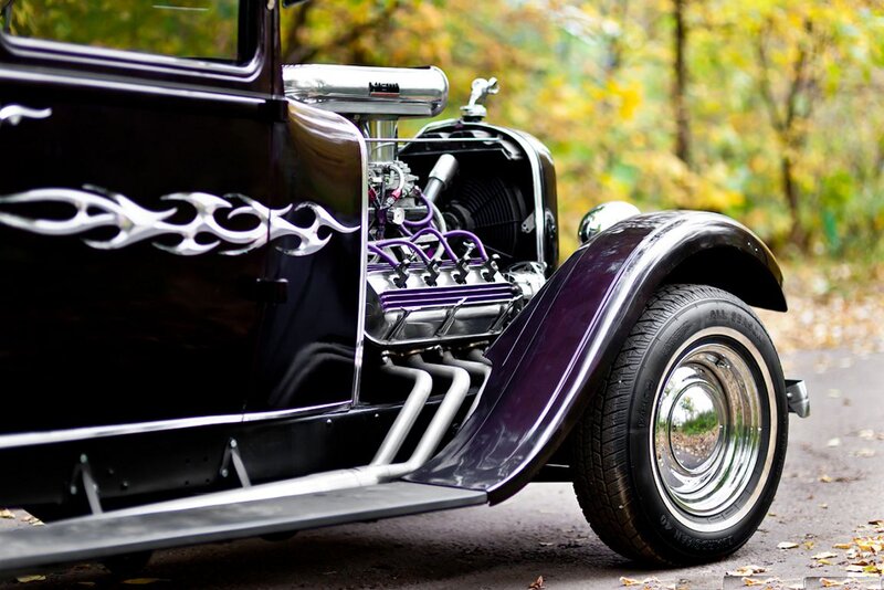 Black Hot Rod Car — Detailed