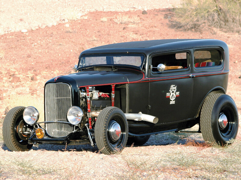 Black Hot Rod Car — Dramatic, Afternoon, Photograph, Desert