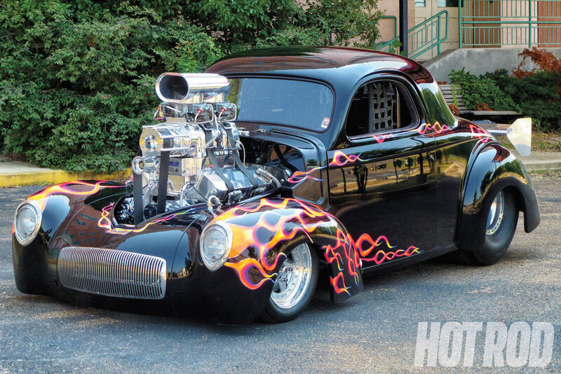 Black Hot Rod Car — Dramatic, Afternoon, Photograph, Flame Decals