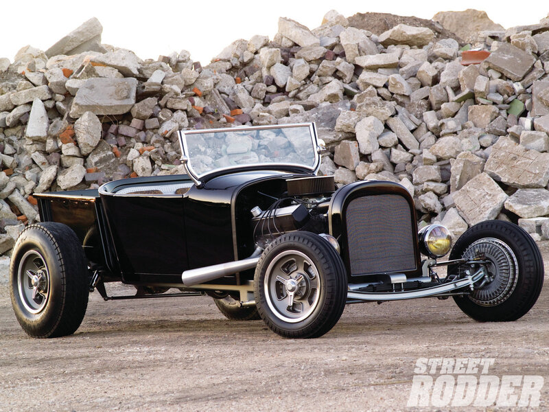 Black Hot Rod Car — Dramatic, Afternoon, Photograph