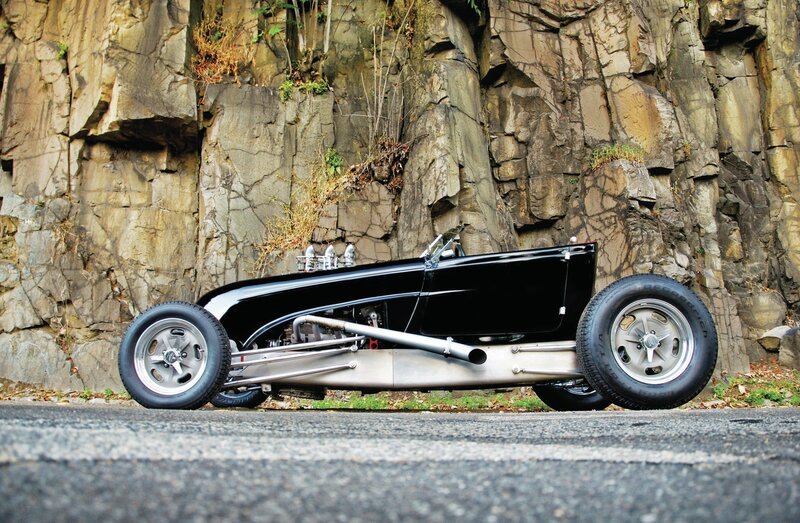 Black Hot Rod Car — Dramatic, Autumn