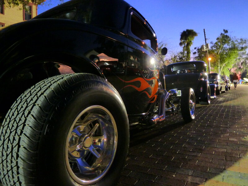 Black Hot Rod Car — Dramatic, Night, Photograph, Flame Decals