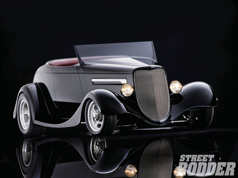 Black Hot Rod Car — Dramatic, Photograph, Grille