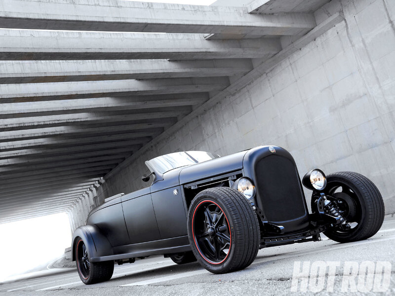 Black Hot Rod Car — Dramatic, Photograph