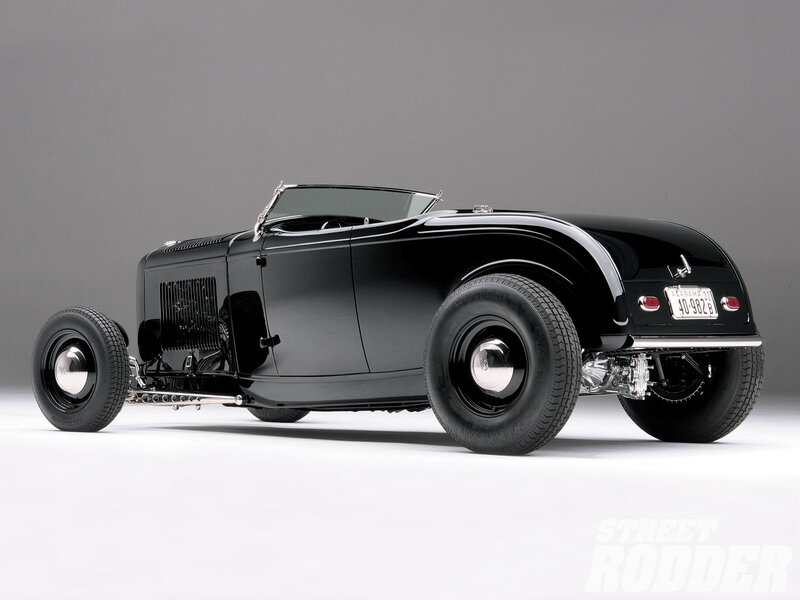 Black Hot Rod Car — Dramatic, Photograph, Tires