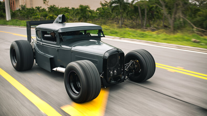 Black Hot Rod Car — Gray, Dynamic