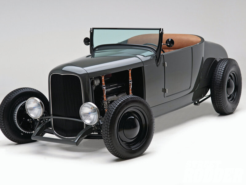 Black Hot Rod Car — Gray