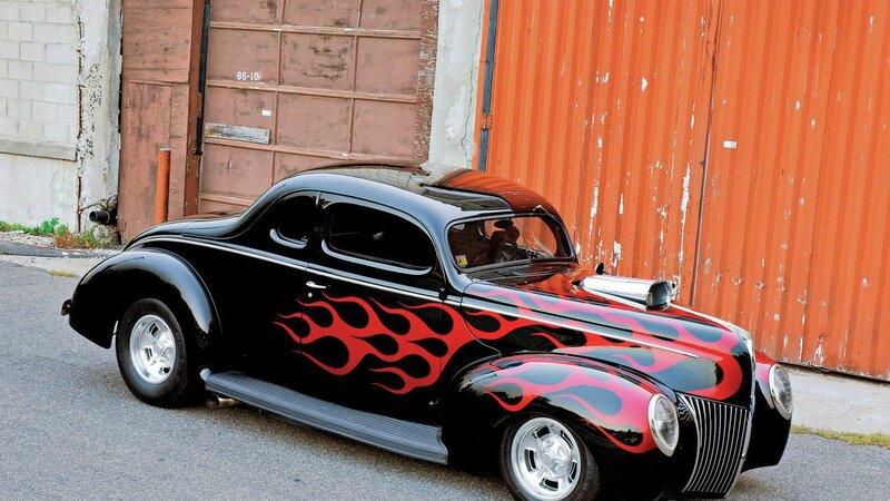 Black Hot Rod Car — Industrial, Afternoon, Photograph