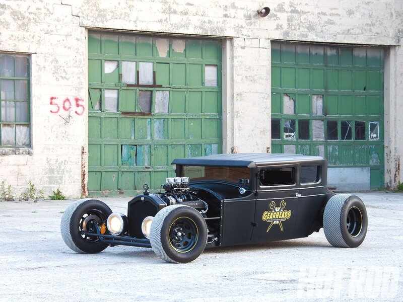 Black Hot Rod Car — Industrial, Afternoon