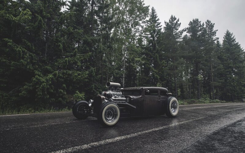 Black Hot Rod Car — Moody