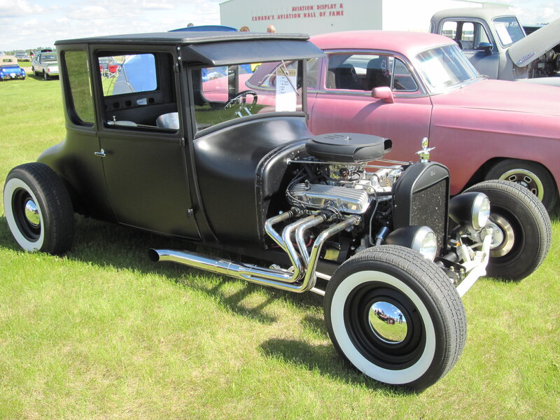Black Hot Rod Car — Outdoor, Afternoon, Photograph, Classic Cars, Grass Field