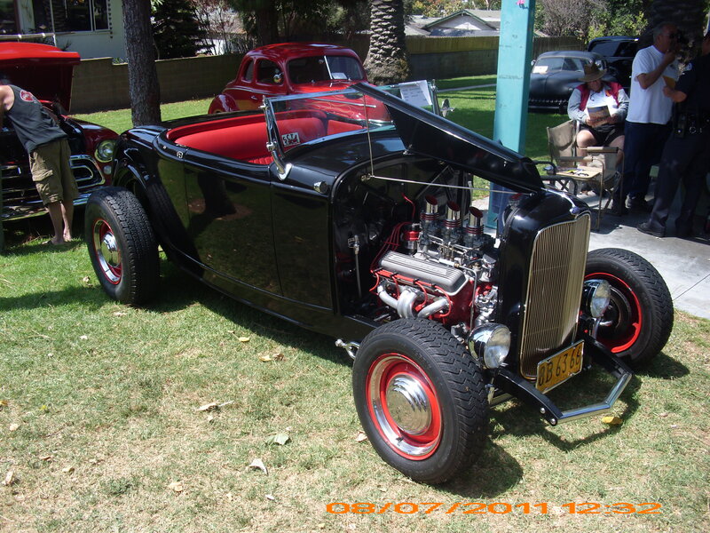 Black Hot Rod Car — Outdoor, Afternoon, Photograph, Red Interior