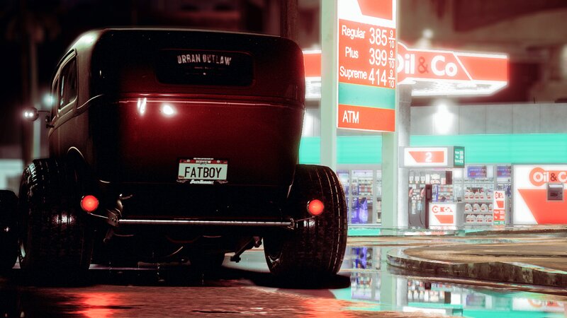 Black Hot Rod Car — Red, Nocturnal