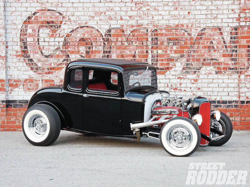 Black Hot Rod Car — Retro