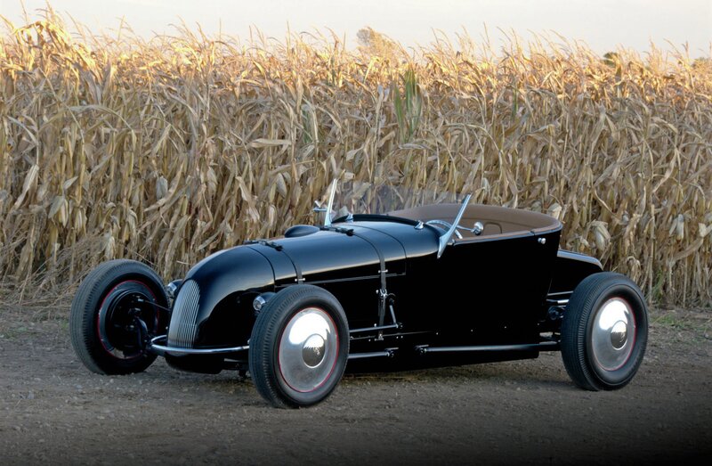 Black Hot Rod Car — Serene, Sunset, Photograph