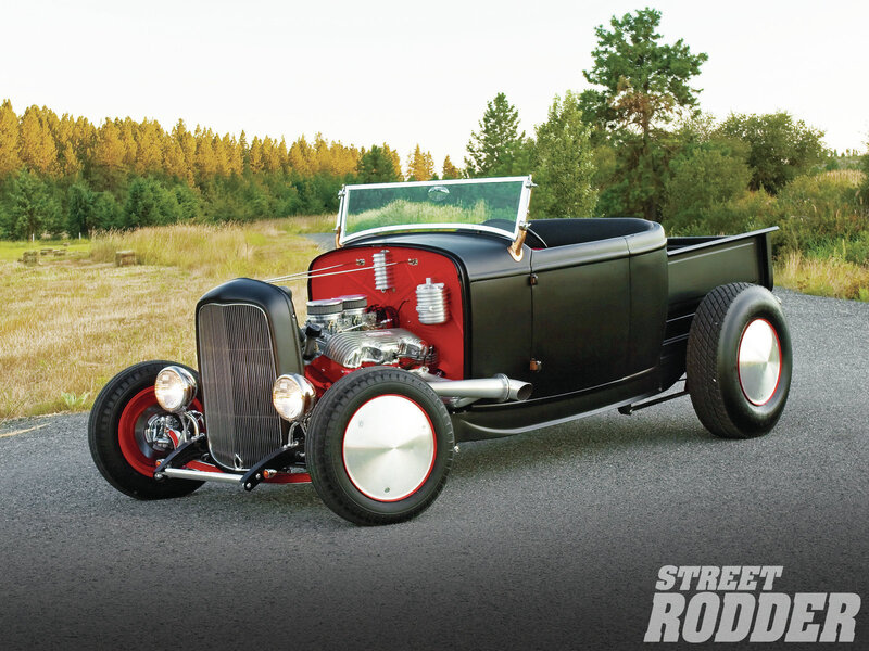 Black Hot Rod Car — Serene, Sunset
