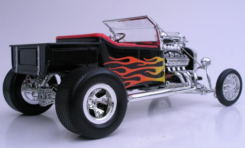 Black Hot Rod Car — Showcase, Photograph, Flames